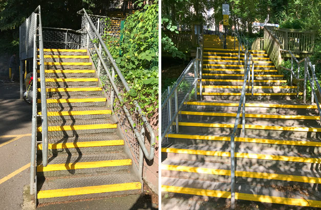 Stair Nosings offer a colour differentiation and an anti-slip safety solution.