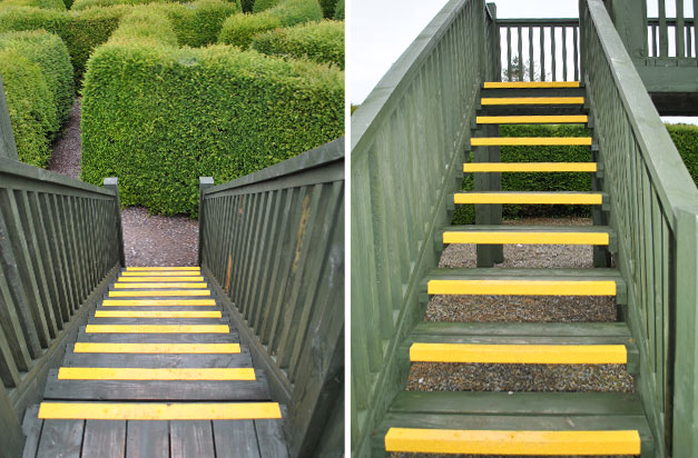 Anti slip stair nosing for a garden maze in Southern Ireland.
