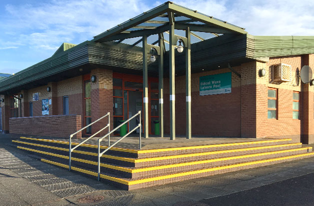 Ideal for high traffic areas, improving stair safety - public baths entrance.