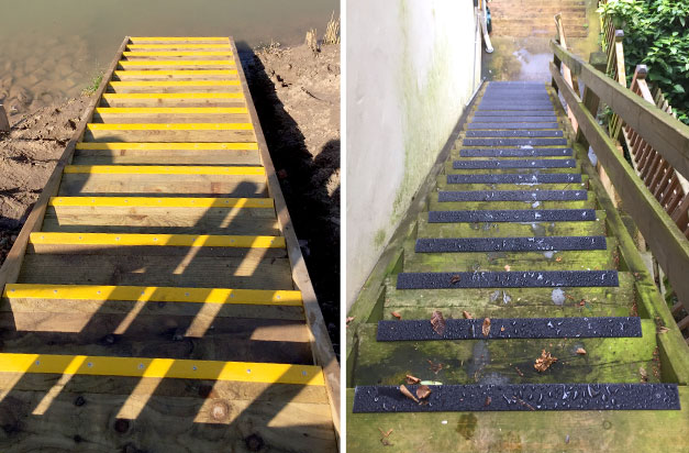 Build-up of algae or moss on timber can make your stairs extremely slippery and dangerous. Autumn leaves, rain, damp and frosty weather only compound the problem.