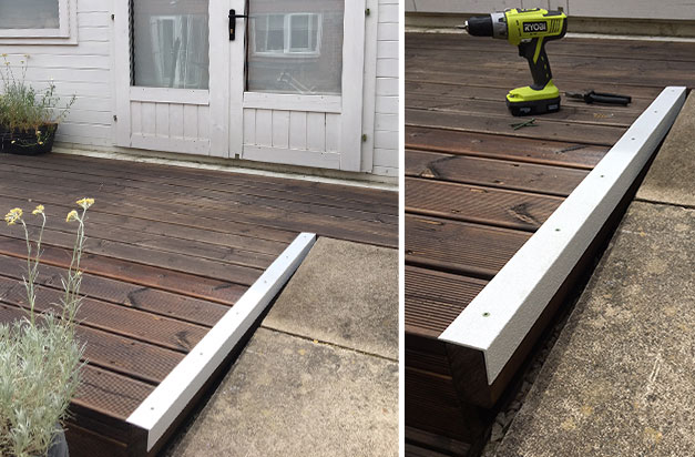 Highlighting decking and access ramp edges with stair nosing.