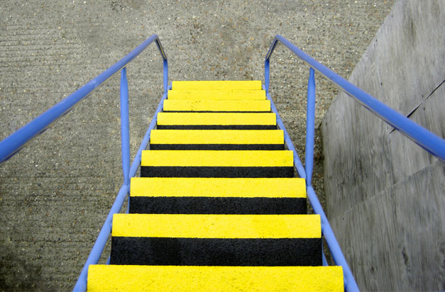Anti-slip and high-vis stair covers installation.
