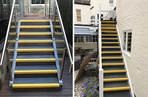 Suitable for metal or timber applications, anti-slip Stair Treads access installations.
