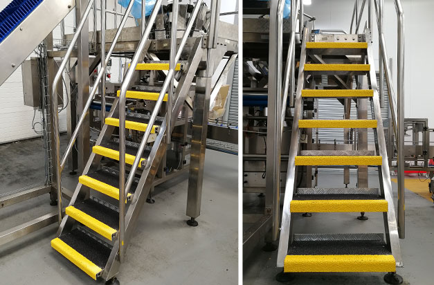 Non slip Stair Treads Health and Safety installation for a snacks manufacturer.