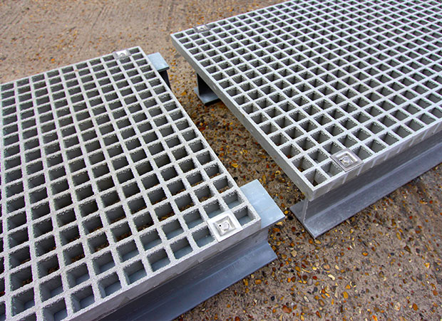 Custom GRP platforms modular connected for long walkways