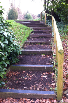 Non-slip decking strips national trust footpath.