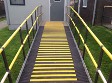 Decking strips for ramp