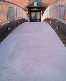 Anti-slip floor sheet for footbridge
