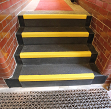 Anti-slip stair treads church steps.